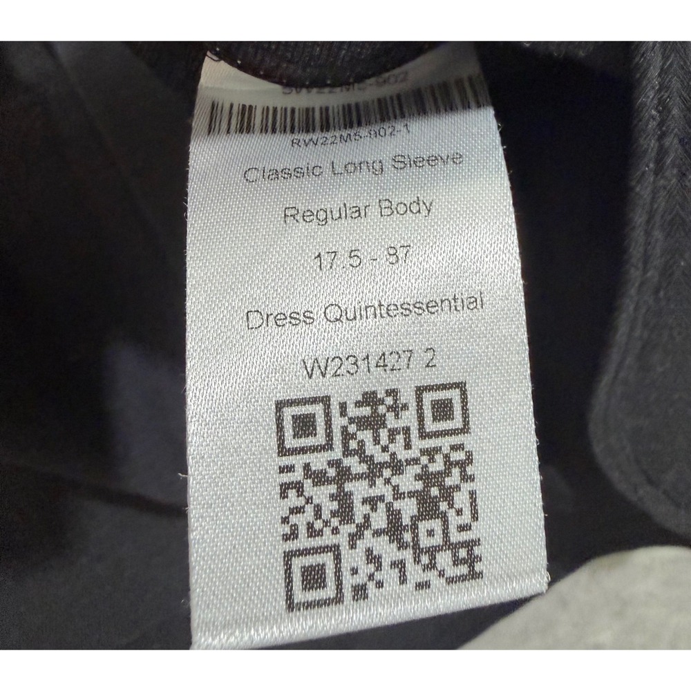 Ledbury Dress Shirt Men 17.5 37 Grey Classic Long Sleeve Regular Body - Picture 8 of 8